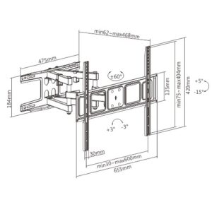 SOPORTE DOBLE BRAZO PARA TV DE 50" A 70" - Imagen 2