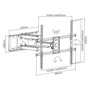 RACK DOBLE BRAZO PARA TV DE  55" A 90" - Imagen 2