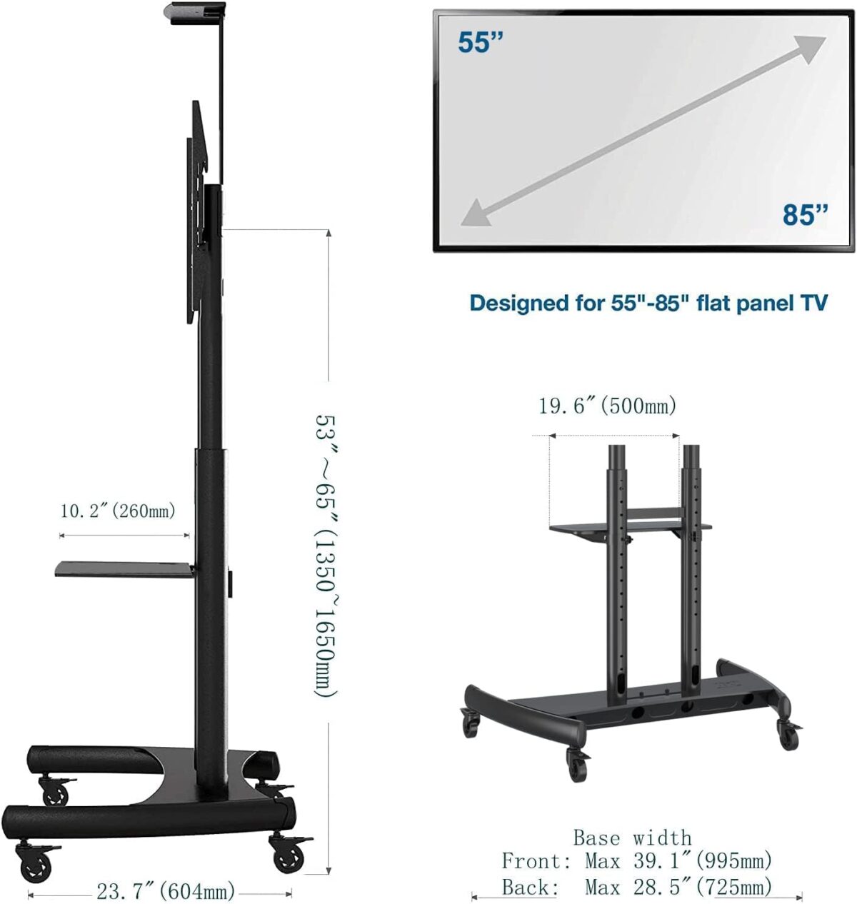 PEDESTAL CON RUEDAS PARA TV 50" A 85" - Imagen 2
