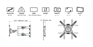 RACK GIRATORIO PARA TV DE 32" A 50" - Imagen 3
