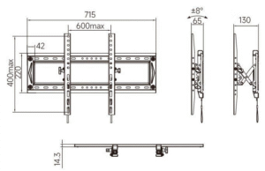 RACK EXTRA LARGO PARA TV DE 32" A 65" - Imagen 4