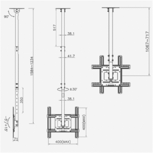 RACK TECHO ALTO PARA TV 32" A 60" - Imagen 3
